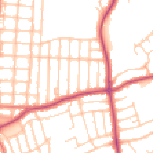 Daytime road noise heatmap for FY2 9TX