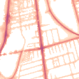 Daytime road noise heatmap for FY4 1EB