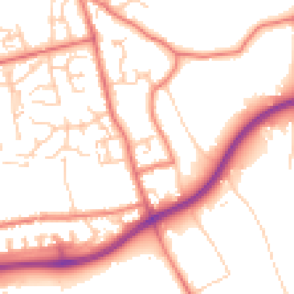 Daytime road noise heatmap for FY4 5QX