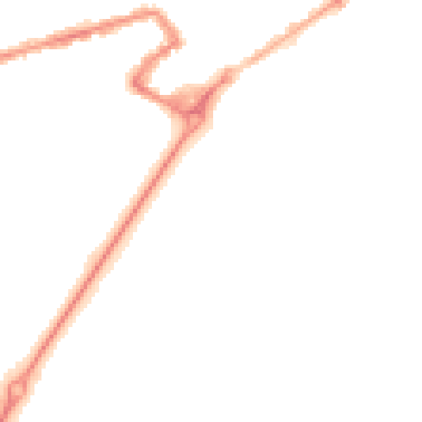Night-time road noise heatmap for FY7 6AE