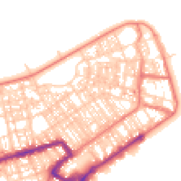 Daytime road noise heatmap for FY7 6DZ