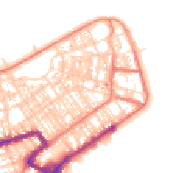Daytime road noise heatmap for FY7 6EE