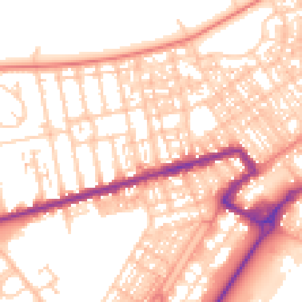 Daytime road noise heatmap for FY7 6QJ