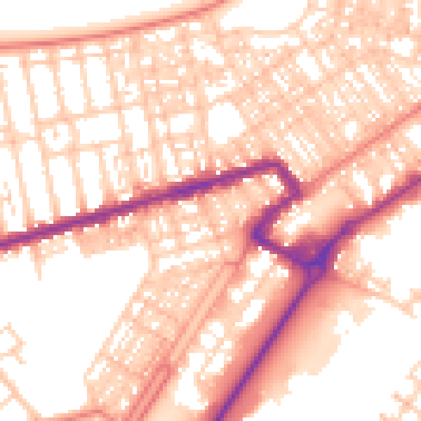 Daytime road noise heatmap for FY7 6TJ