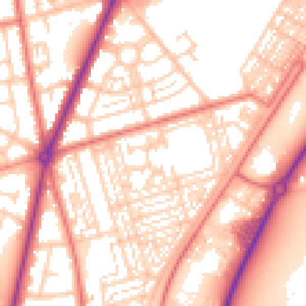 Daytime road noise heatmap for FY7 7GD