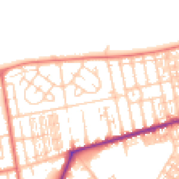 Daytime road noise heatmap for FY7 7HW