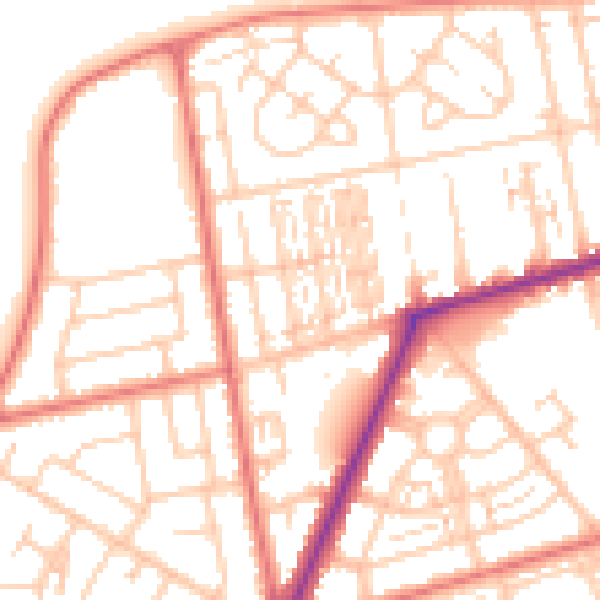 Daytime road noise heatmap for FY7 7LD