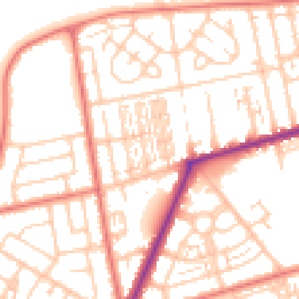 Daytime road noise heatmap for FY7 7LF