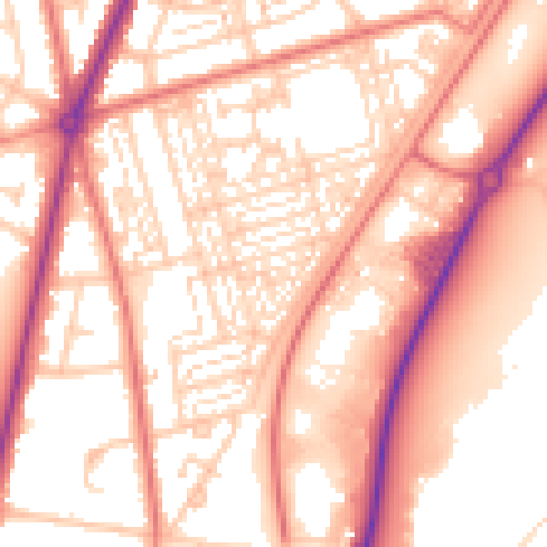 Daytime road noise heatmap for FY7 7LR