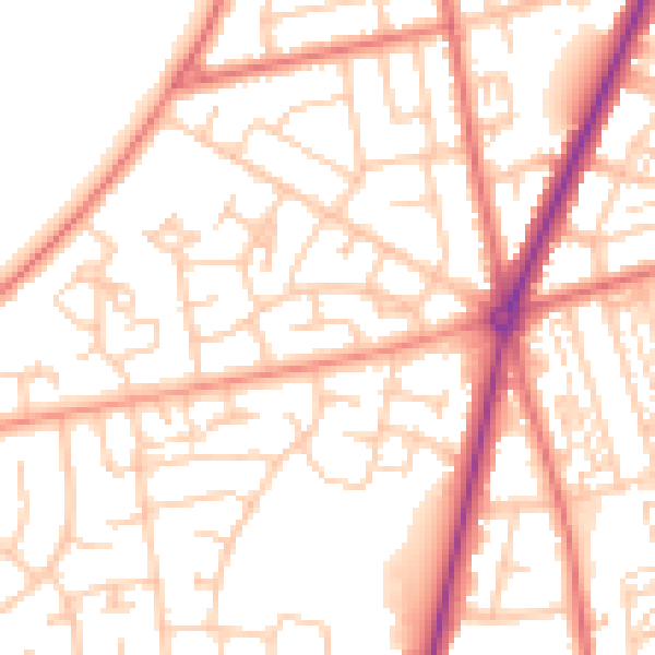 Daytime road noise heatmap for FY7 8DS