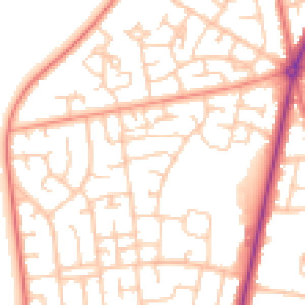 Daytime road noise heatmap for FY7 8ET