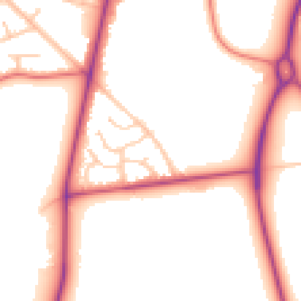 Daytime road noise heatmap for FY7 8HU