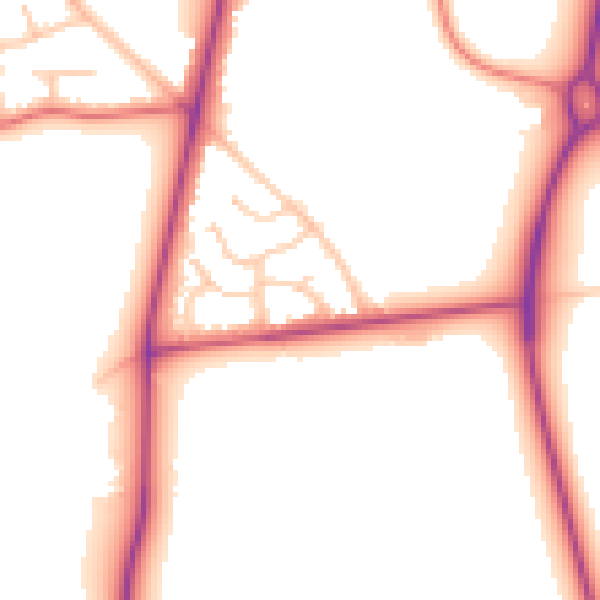 Daytime road noise heatmap for FY7 8HX
