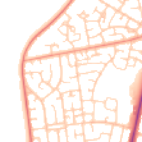 Daytime road noise heatmap for FY7 8LD