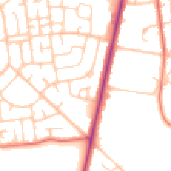 Daytime road noise heatmap for FY7 8QE