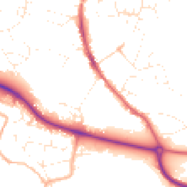 Daytime road noise heatmap for GL10 2AD