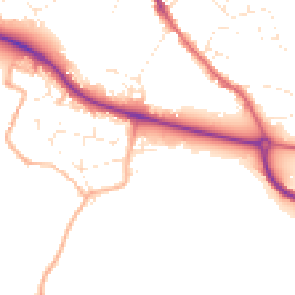 Daytime road noise heatmap for GL10 2AL