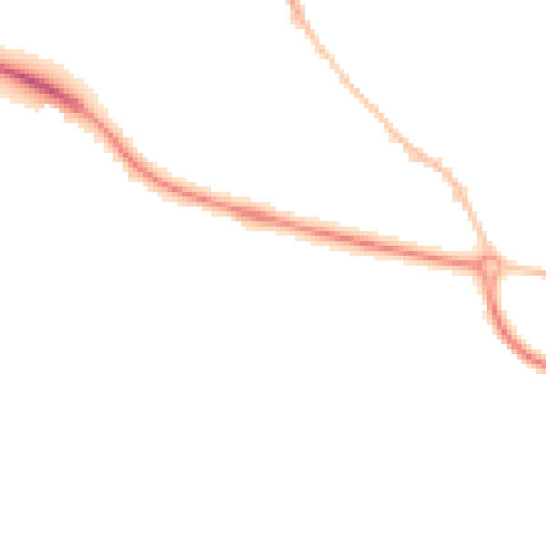 Night-time road noise heatmap for GL10 2AL
