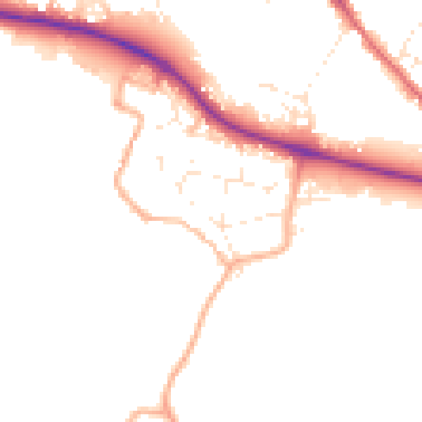 Daytime road noise heatmap for GL10 2AN