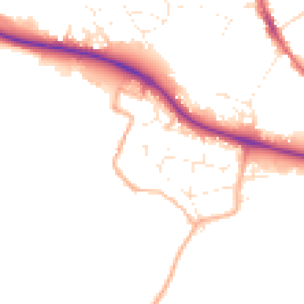 Daytime road noise heatmap for GL10 2AP