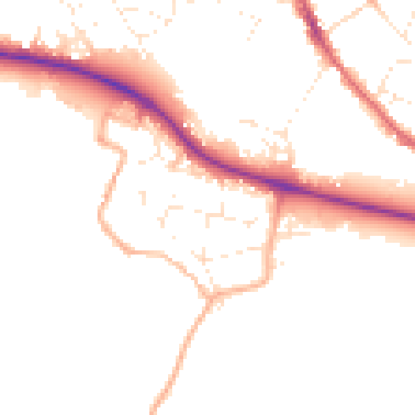 Daytime road noise heatmap for GL10 2AQ