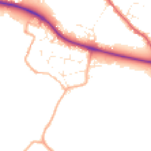 Daytime road noise heatmap for GL10 2AS