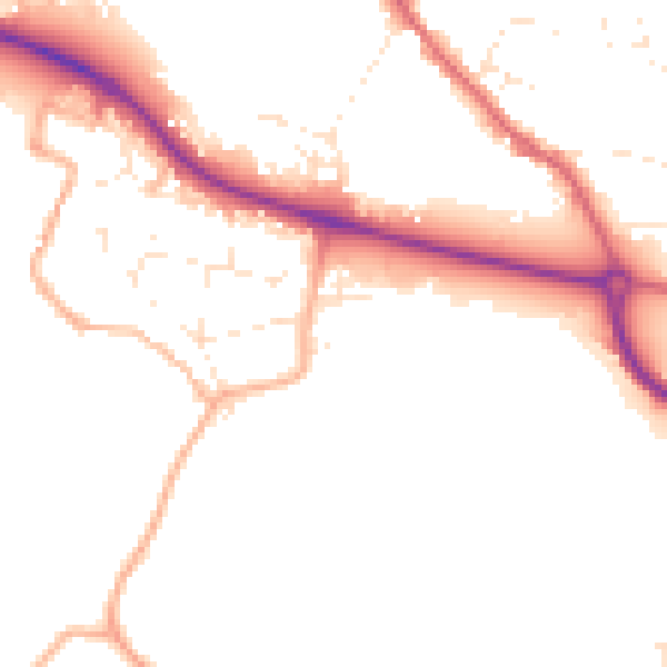 Daytime road noise heatmap for GL10 2AU