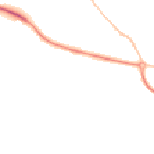 Night-time road noise heatmap for GL10 2AU