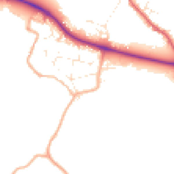 Daytime road noise heatmap for GL10 2AX
