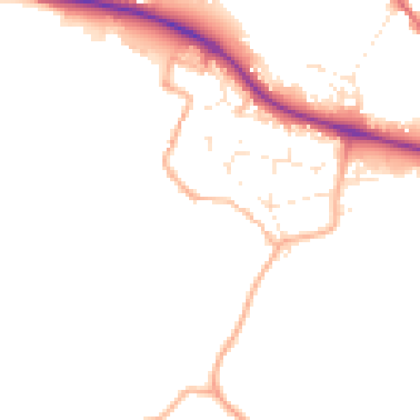 Daytime road noise heatmap for GL10 2AY