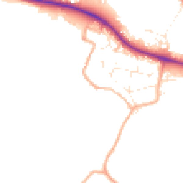Daytime road noise heatmap for GL10 2BB