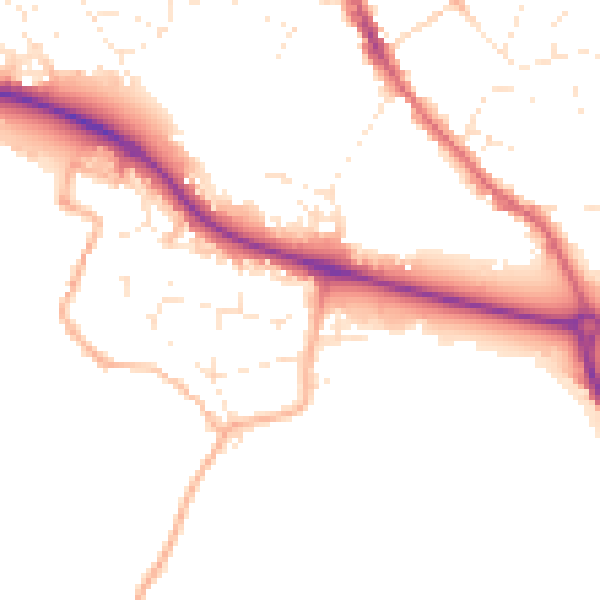 Daytime road noise heatmap for GL10 2BH