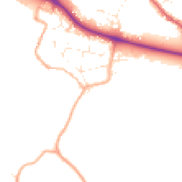 Daytime road noise heatmap for GL10 2BN