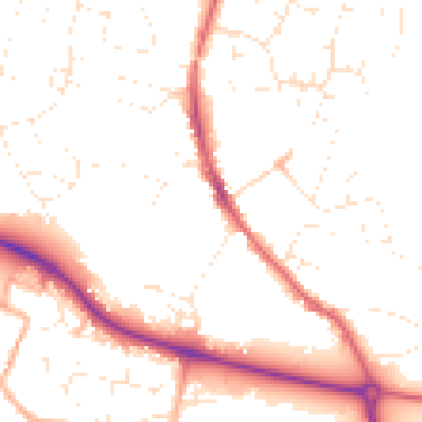 Daytime road noise heatmap for GL10 2BP