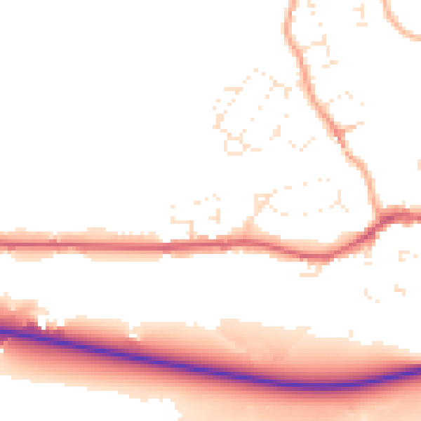 Daytime road noise heatmap for GL10 2BT