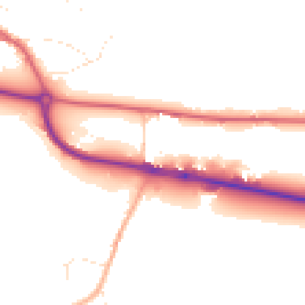 Daytime road noise heatmap for GL10 2BU