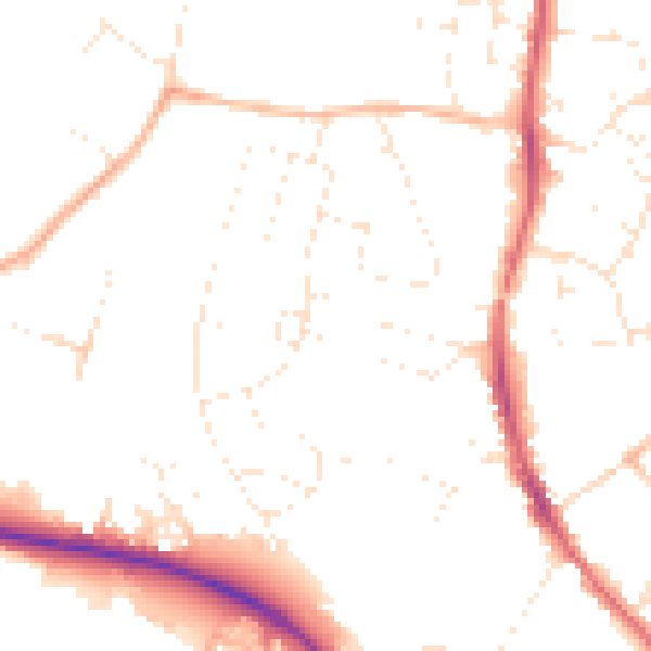Daytime road noise heatmap for GL10 2DA