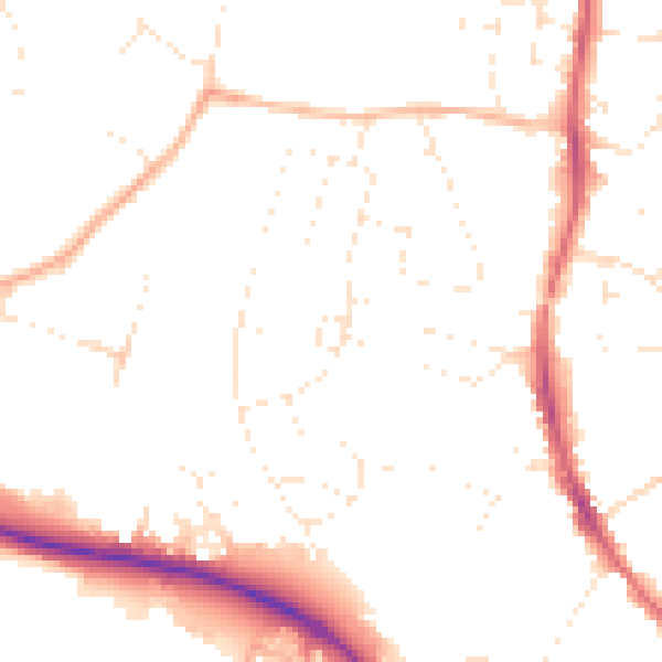 Daytime road noise heatmap for GL10 2DD