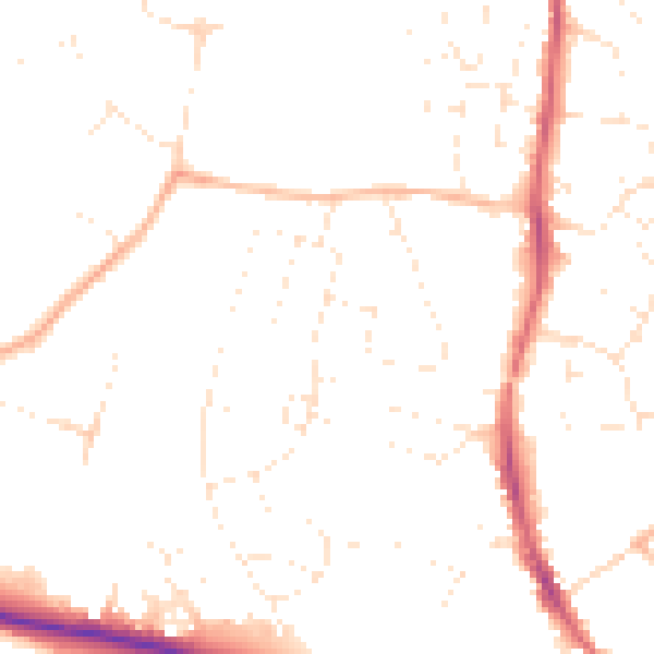 Daytime road noise heatmap for GL10 2DE