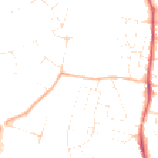 Daytime road noise heatmap for GL10 2DG