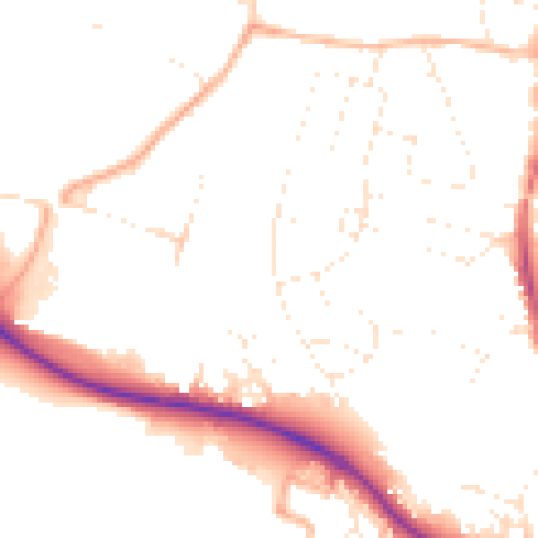 Daytime road noise heatmap for GL10 2DN