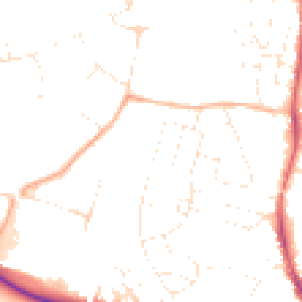 Daytime road noise heatmap for GL10 2DQ