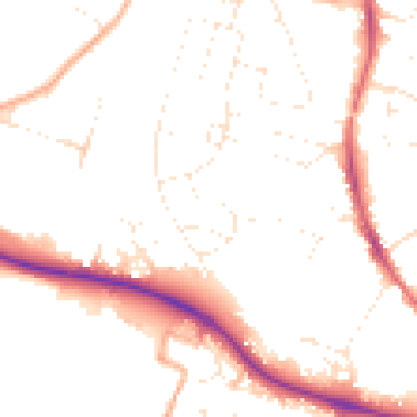 Daytime road noise heatmap for GL10 2DR