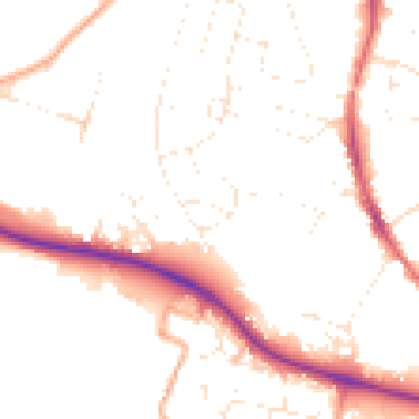 Daytime road noise heatmap for GL10 2DS