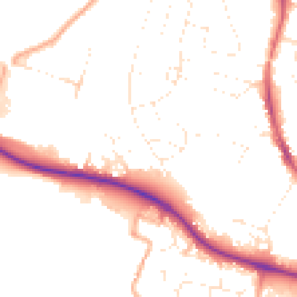 Daytime road noise heatmap for GL10 2DT