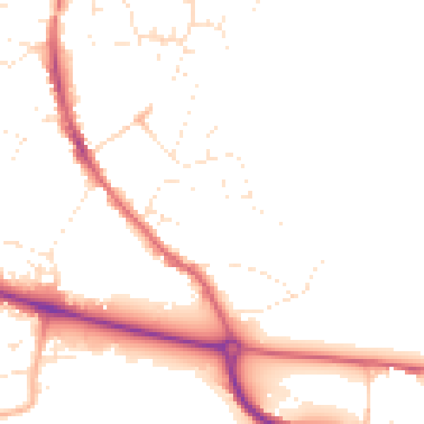 Daytime road noise heatmap for GL10 2LS