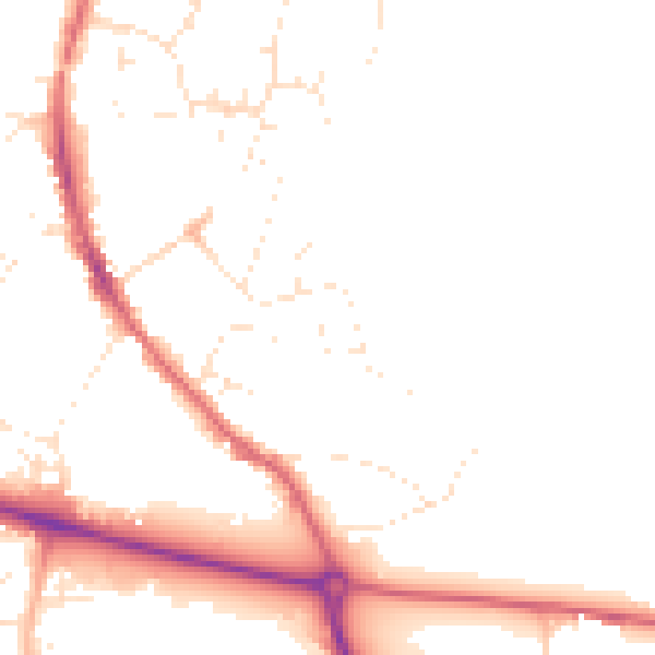 Daytime road noise heatmap for GL10 2QL