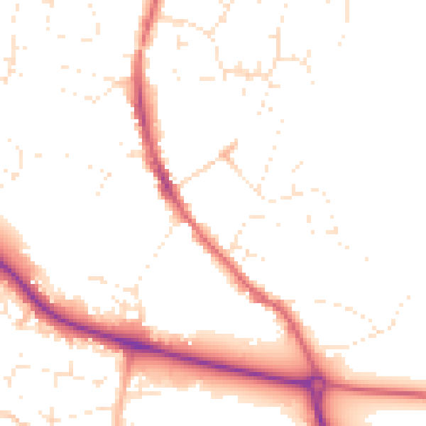 Daytime road noise heatmap for GL10 2QQ