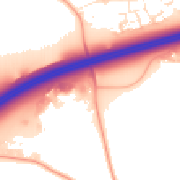 Daytime road noise heatmap for GL10 3EH