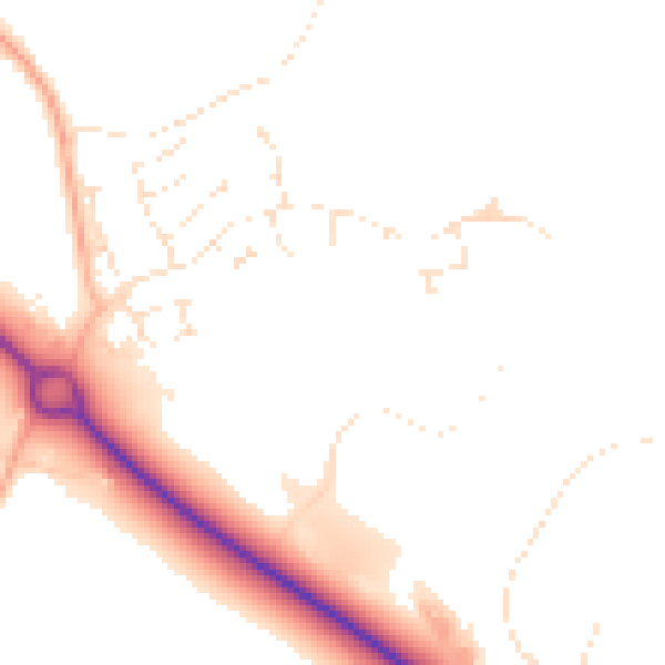 Daytime road noise heatmap for GL10 3FW